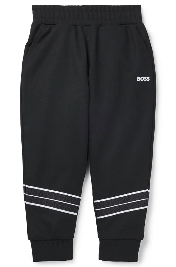 Kids’ tapered-fit tracksuit bottoms with herringbone trims Kids’ tapered-fit tracksuit bottoms with herringbone trims