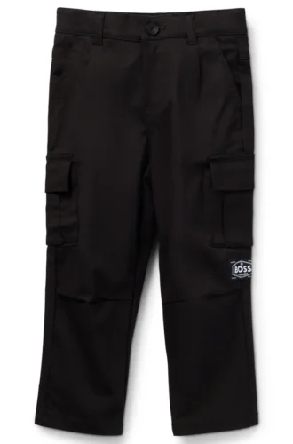 Kids’ tapered-fit trousers in stretch-cotton twill