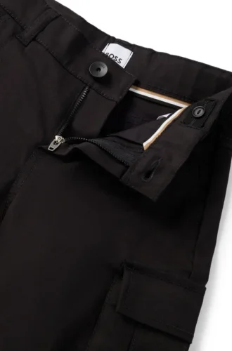 Kids’ tapered-fit trousers in stretch-cotton twill