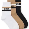 Kids’ three-pack of socks with stripes and logo Kids’ three-pack of socks with stripes and logo