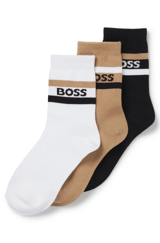 Kids’ three-pack of socks with stripes and logo Kids’ three-pack of socks with stripes and logo
