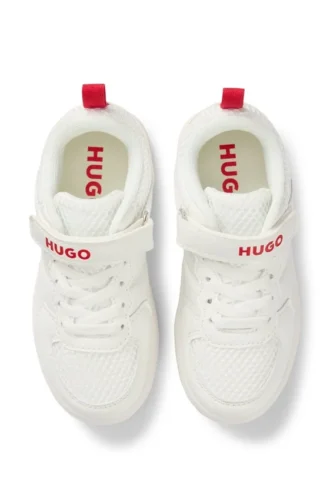 Kids’ trainers in faux leather and mesh