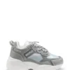 Kids’ trainers in faux leather and taffeta