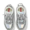 Kids’ trainers in faux leather and taffeta