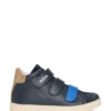 Kids’ trainers in leather with branded touch-closure straps