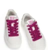 Kids’ trainers in leather with metallic faux-leather trims