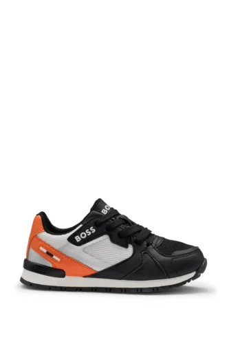 Kids’ trainers in mesh and faux leather