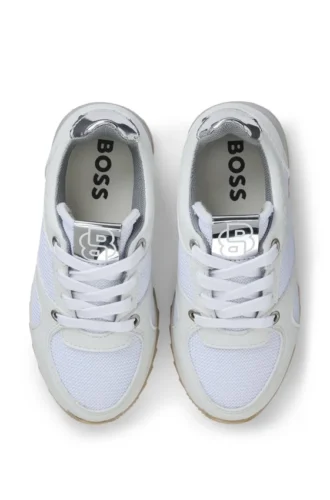 Kids’ trainers in mesh and faux leather