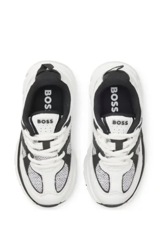 Kids’ trainers in mesh and leather