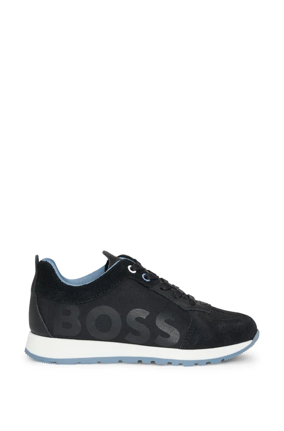 Kids’ trainers in mixed materials with leather trims Kids’ trainers in mixed materials with leather trims