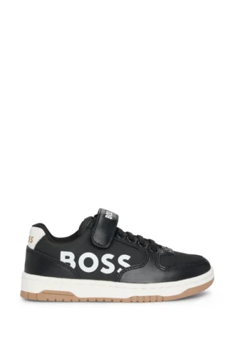 Kids’ trainers in mixed materials with logo details