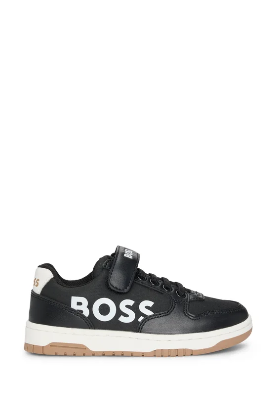Kids’ trainers in mixed materials with logo details Kids’ trainers in mixed materials with logo details