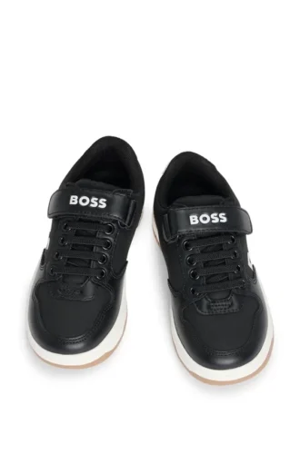 Kids’ trainers in mixed materials with logo details