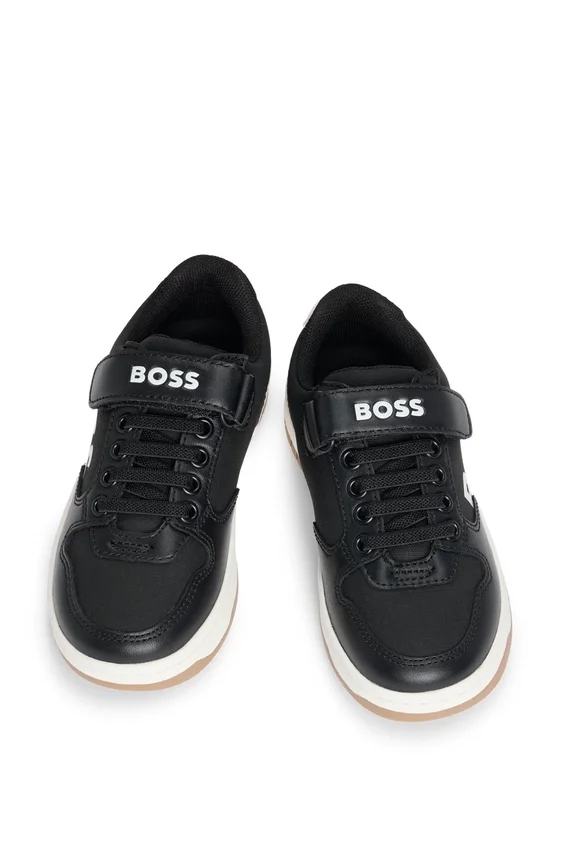 Kids’ trainers in mixed materials with logo details Kids’ trainers in mixed materials with logo details