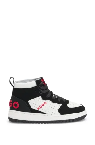 Kids’ trainers in mixed materials with mesh trims