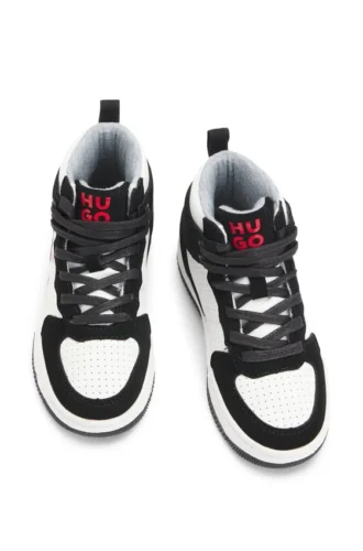Kids’ trainers in mixed materials with mesh trims