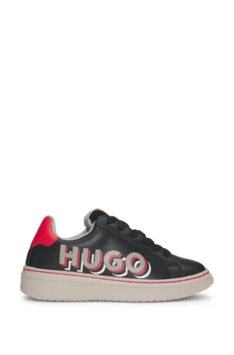 Kids’ trainers in mixed materials with nappa leather