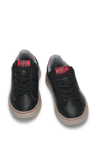 Kids’ trainers in mixed materials with nappa leather