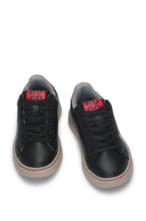Kids’ trainers in mixed materials with nappa leather Kids’ trainers in mixed materials with nappa leather