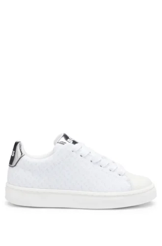 Kids’ trainers in monogram canvas with metallic faux leather