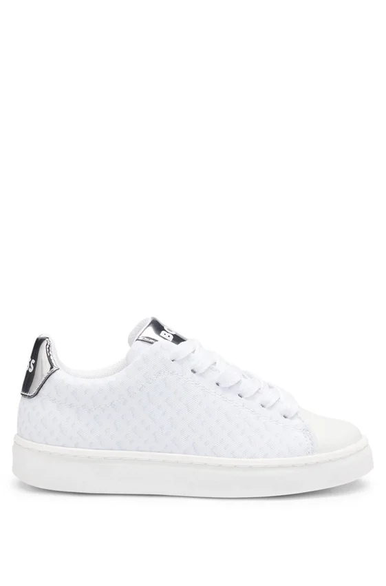 Kids’ trainers in monogram canvas with metallic faux leather Kids’ trainers in monogram canvas with metallic faux leather
