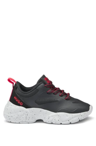 Kids’ trainers in ripstop fabric and faux nubuck