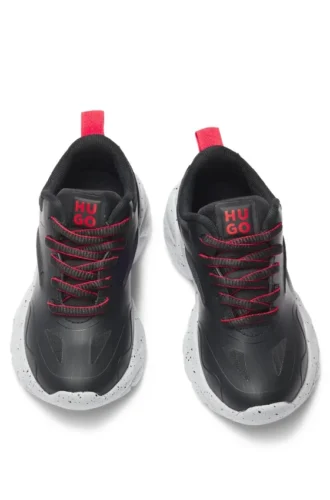 Kids’ trainers in ripstop fabric and faux nubuck