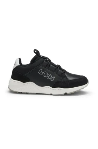 Kids’ trainers in suede and faux leather