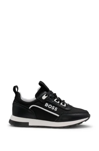 Kids’ trainers with canvas and leather