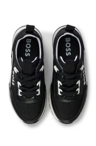 Kids’ trainers with canvas and leather