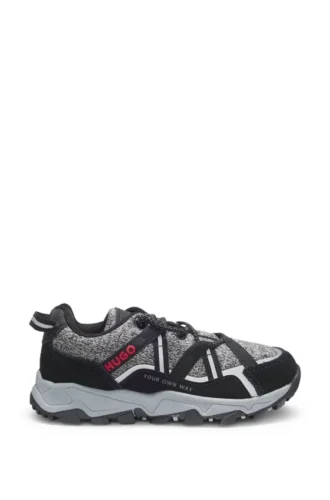 Kids’ trainers with suede and faux leather