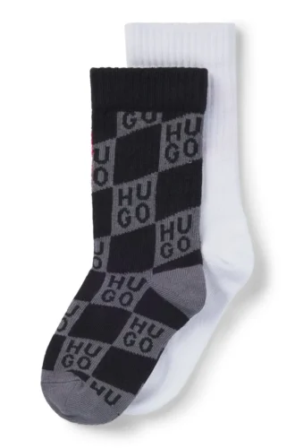 Kids’ two-pack of socks with red logo labels