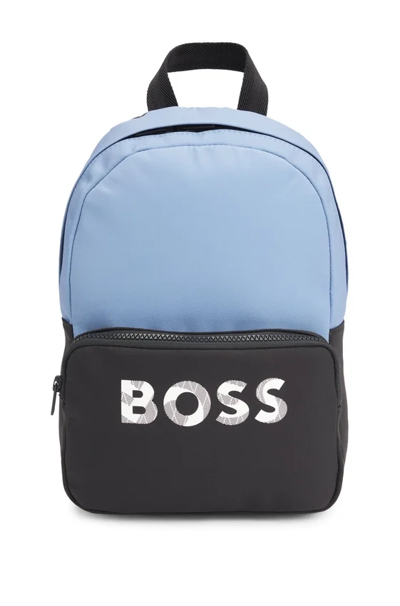 Kids’ two-tone backpack with logo print Kids’ two-tone backpack with logo print