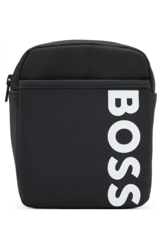 Kids’ vertical-logo messenger bag in canvas