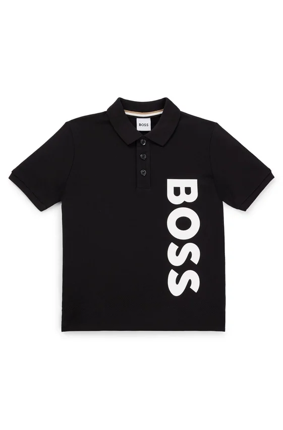 Kids’ vertical-logo polo shirt in cotton piqué Kids’ vertical-logo polo shirt in cotton piqué