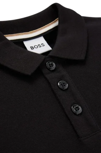 Kids’ vertical-logo polo shirt in cotton piqué