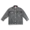 Kids’ washed-black overshirt in cotton denim