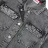 Kids’ washed-black overshirt in cotton denim