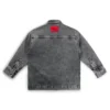 Kids’ washed-black overshirt in cotton denim