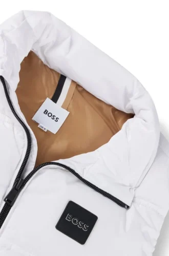 Kids’ water-repellent gilet with logo details
