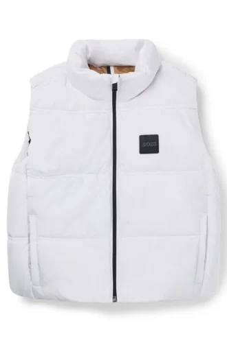 Kids’ water-repellent gilet with logo details