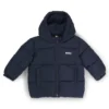 Kids’ water-repellent padded jacket with logo print