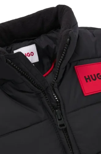 Kids’ water-repellent puffer jacket with hidden hood