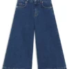 Kids’ wide-leg jeans in blue denim