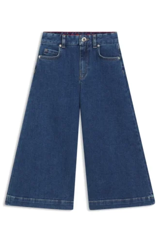 Kids’ wide-leg jeans in blue denim