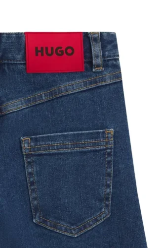 Kids’ wide-leg jeans in blue denim