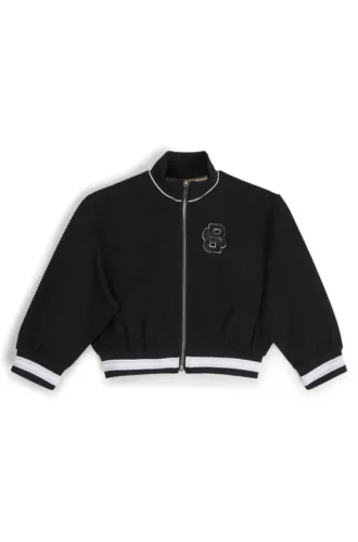 Kids’ zip-up cardigan with Double B monogram