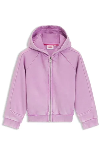 Kids’ zip-up hoodie in cotton-blend fleece