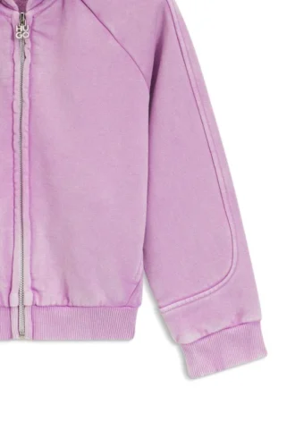 Kids’ zip-up hoodie in cotton-blend fleece
