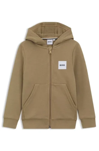 Kids’ zip-up hoodie with logo label